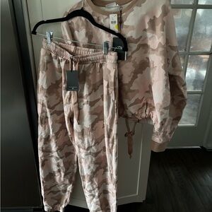 NWT The Upside Anthropologie Pink Camo Sweatshirt & Joggers Set. $340 in store.